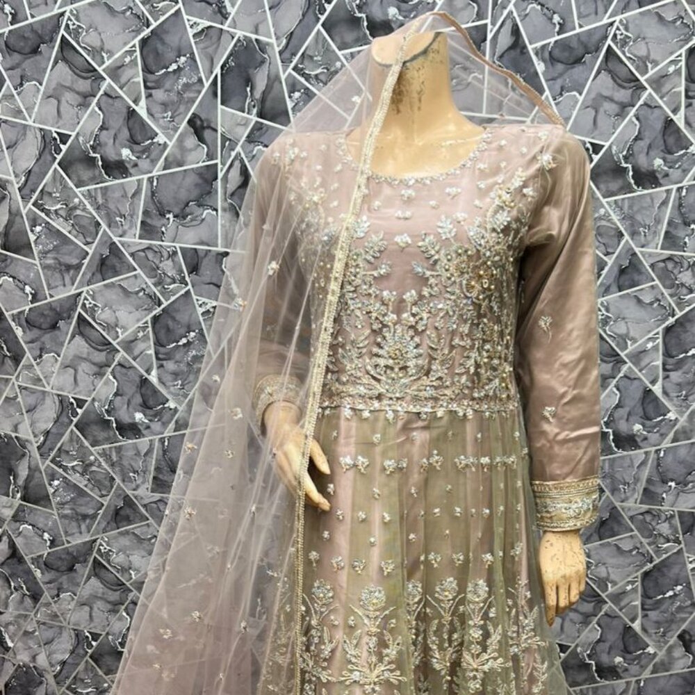 Beautiful Designer Partywear Bridal Maxi Gown with Can-Can